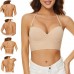 Low Back Bras for Women - Seamless Underwire U-Shaped Invisible Backless Bras-Multiway Convertible Straps Halter Bra