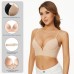 Low Back Bra-Seamless Underwire Invisible Backless Bras-Convertible Halter Bras Multiway Low Cut Bras for Women A to DD Cup